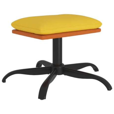 vidaXL Voetenbank 60x60x36 cm stof en kunstleer mosterdgeel afbeelding2 - 1