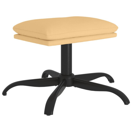 vidaXL Voetenbank 60x60x36 cm microvezelstof crèmekleurig afbeelding2 - 1