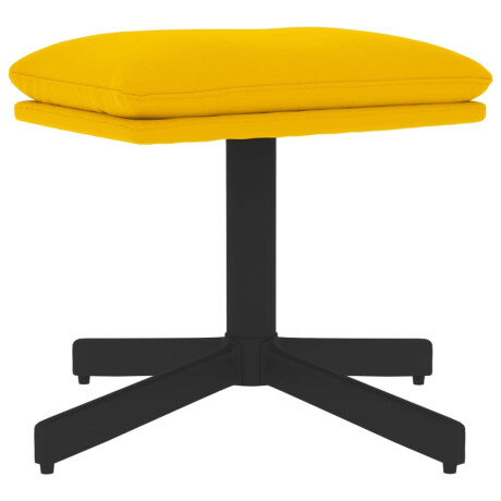 vidaXL Voetenbank 60x60x36 cm fluweel mosterdgeel afbeelding2 - 1