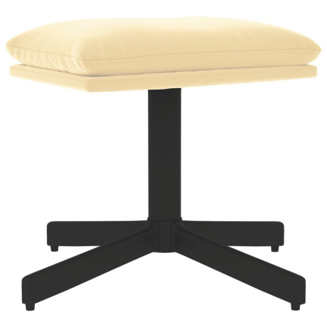 vidaXL Voetenbank 60x60x36 cm fluweel crèmewit afbeelding2 - 1