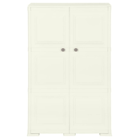 vidaXL Opbergkast hout-look 79x43x125 cm kunststof vanille-ijskleurig afbeelding2 - 1