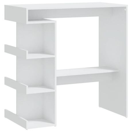 vidaXL Bartafel met opbergrek 100x50x101,5 cm bewerkt hout wit afbeelding2 - 1