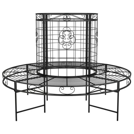 vidaXL Boombank rond Ø137 cm staal zwart afbeelding2 - 1