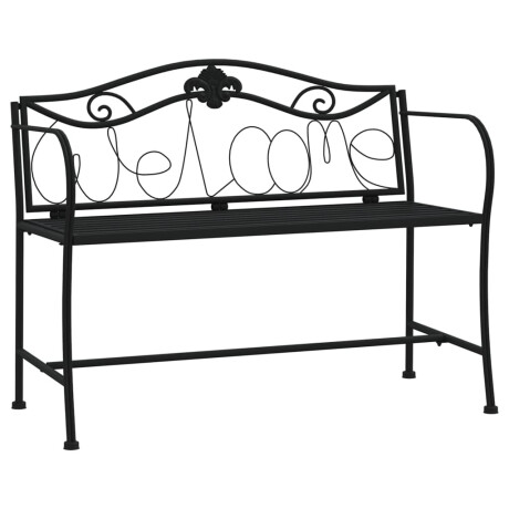 vidaXL Tuinbank 2-zits 104 cm staal zwart afbeelding2 - 1