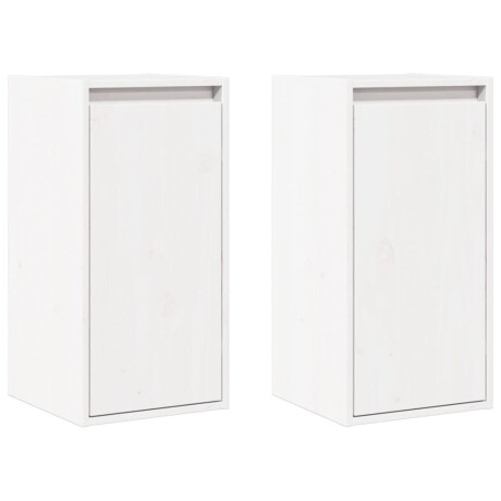vidaXL Wandkasten 2 st 30x30x60 cm massief grenenhout wit afbeelding2 - 1