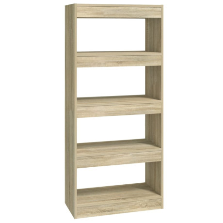 vidaXL Boekenkast/kamerscherm 60x30x135 cm bewerkt hout sonoma eiken afbeelding2 - 1