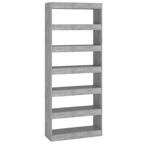 vidaXL Boekenkast/kamerscherm 80x30x198 cm bewerkt hout betongrijs afbeelding2 - 1