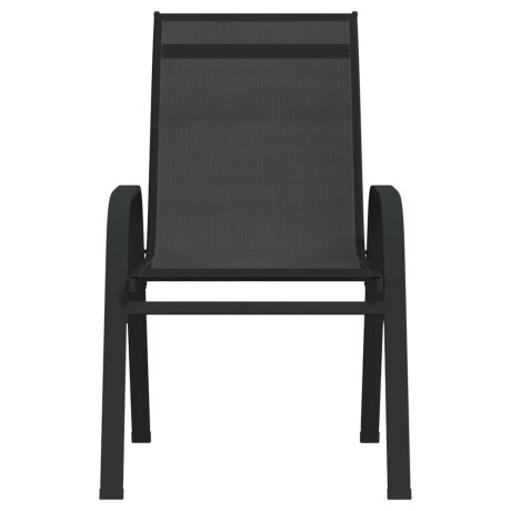 vidaXL Tuinstoelen stapelbaar 6 st textileen stof zwart afbeelding2 - 1