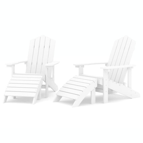 vidaXL Tuinstoelen 2 st Adirondack met voetensteunen HDPE wit afbeelding2 - 1