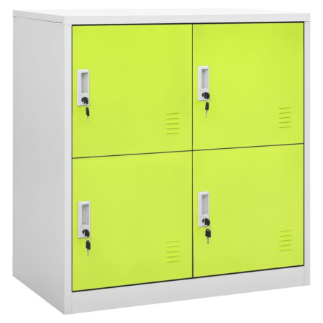 vidaXL Lockerkasten 2 st 90x45x92,5 cm staal lichtgrijs en groen afbeelding2 - 1