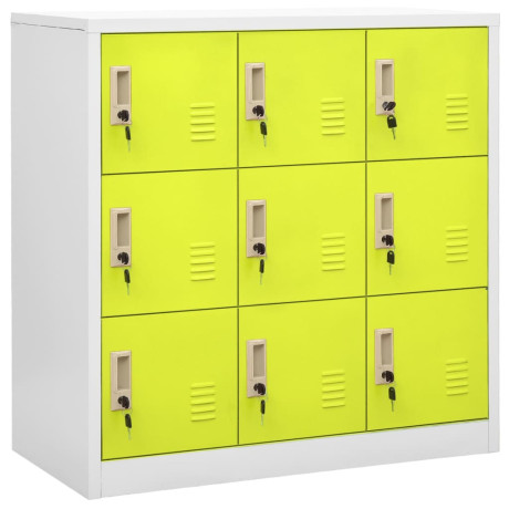 vidaXL Lockerkasten 2 st 90x45x92,5 cm staal lichtgrijs en groen afbeelding2 - 1