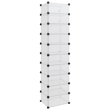vidaXL Schoenenrek 44x32x174 cm polypropeen transparant afbeelding2 - 1
