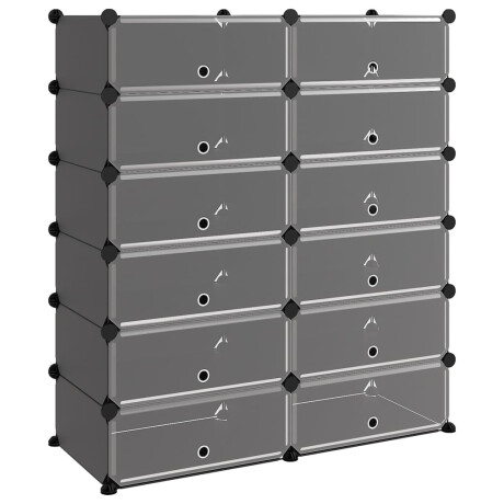 vidaXL Schoenenrek 94,5x36,5x106 cm polypropeen zwart afbeelding2 - 1
