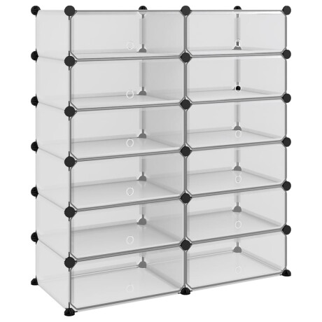 vidaXL Schoenenrek 94,5x36,5x106 cm polypropeen transparant afbeelding2 - 1