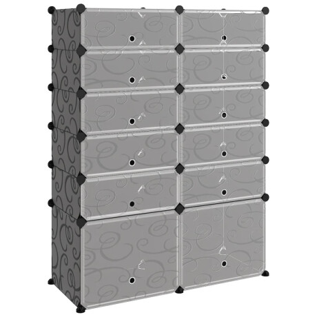vidaXL Schoenenrek 94x37x125 cm polypropeen zwart afbeelding2 - 1