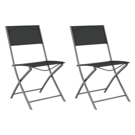vidaXL Tuinstoelen inklapbaar 2 st staal en textileen zwart afbeelding2 - 1