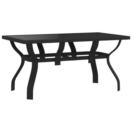 vidaXL Tuintafel 140x70x70 cm staal en glas zwart afbeelding2 - 1