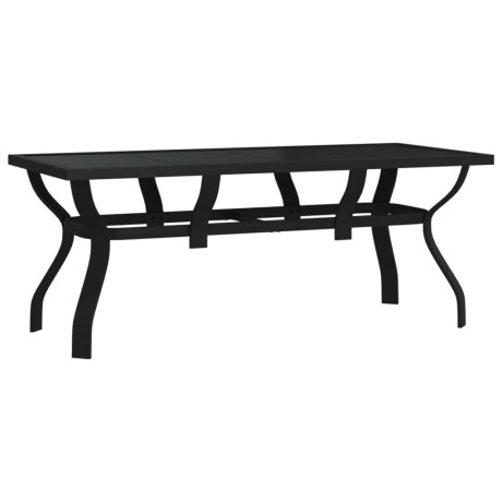 vidaXL Tuintafel 180x80x70 cm staal en glas zwart afbeelding2 - 1