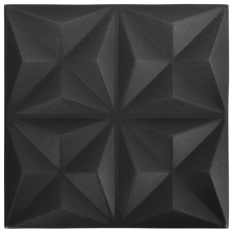 vidaXL 48 st Wandpanelen 3D 12 m² 50x50 cm origamizwart afbeelding2 - 1
