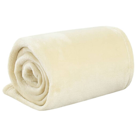 vidaXL Deken 130x170 cm polyester crèmekleurig afbeelding2 - 1