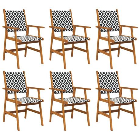 vidaXL Tuinstoelen 6 stuks massief acaciahout afbeelding2 - 1