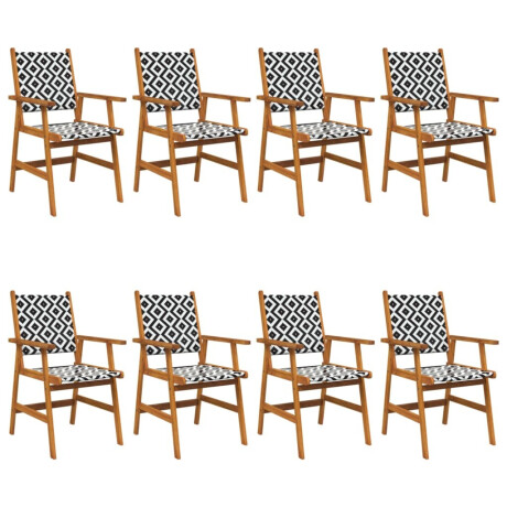 vidaXL Tuinstoelen 8 stuks massief acaciahout afbeelding2 - 1