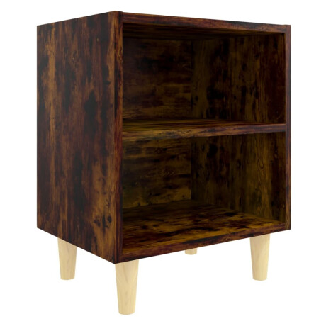 vidaXL Nachtkastje met houten poten 40x30x50 cm gerookt eikenkleurig afbeelding2 - 1