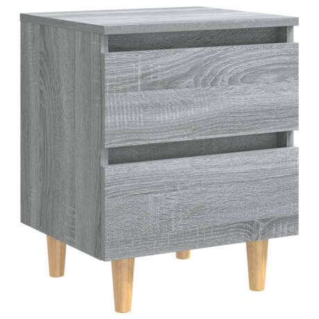 vidaXL Nachtkastje met houten poten 40x35x50 cm grijs sonoma eiken afbeelding2 - 1