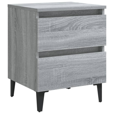 vidaXL Nachtkastje met metalen poten 40x35x50 cm grijs sonoma eiken afbeelding2 - 1