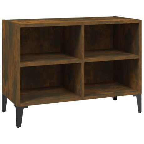 vidaXL Tv-meubel met metalen poten 69,5x30x50 cm gerookt eikenkleurig afbeelding2 - 1