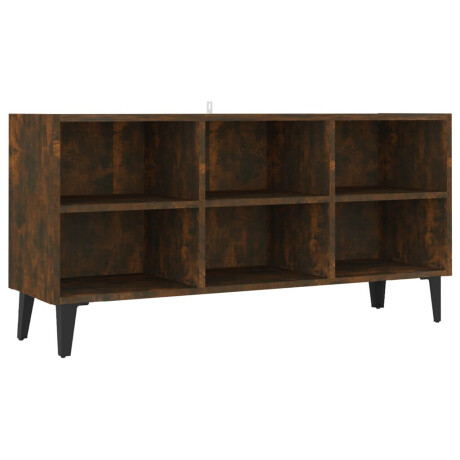 vidaXL Tv-meubel met metalen poten 103,5x30x50 cm gerookt eikenkleurig afbeelding2 - 1