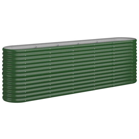 vidaXL Plantenbak 224x40x68 cm gepoedercoat staal groen afbeelding2 - 1