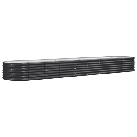 vidaXL Plantenbak 368x80x36 cm gepoedercoat staal antracietkleurig afbeelding2 - 1