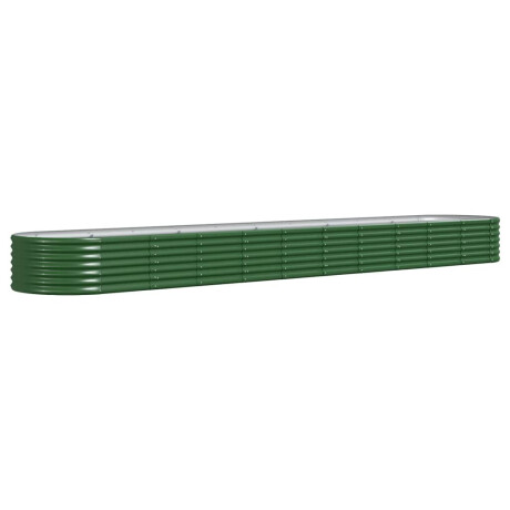 vidaXL Plantenbak 440x80x36 cm gepoedercoat staal groen afbeelding2 - 1