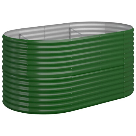 vidaXL Plantenbak 152x80x68 cm gepoedercoat staal groen afbeelding2 - 1