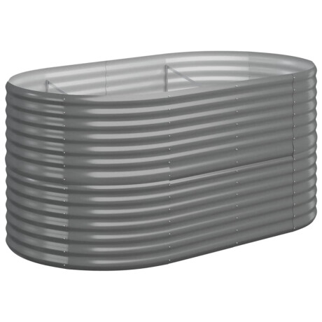 vidaXL Plantenbak 152x80x68 cm gepoedercoat staal grijs afbeelding2 - 1