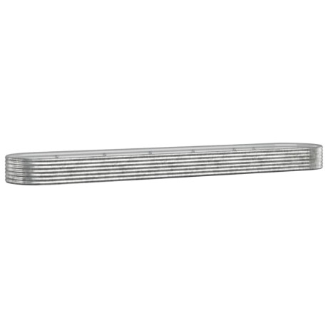 vidaXL Plantenbak 507x100x36 cm gepoedercoat staal zilverkleurig afbeelding2 - 1