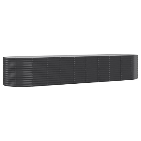 vidaXL Plantenbak 396x100x68 cm gepoedercoat staal antracietkleurig afbeelding2 - 1