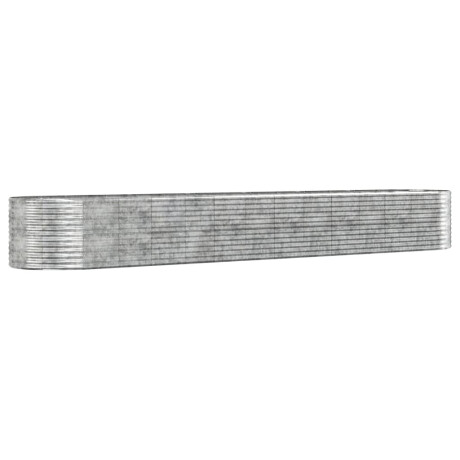 vidaXL Plantenbak 554x100x68 cm gepoedercoat staal zilverkleurig afbeelding2 - 1