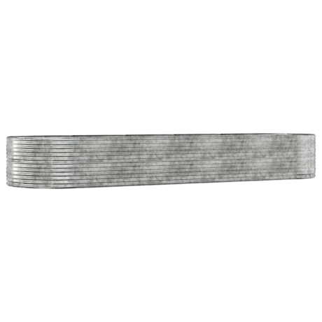 vidaXL Plantenbak 447x140x68 cm gepoedercoat staal zilverkleurig afbeelding2 - 1