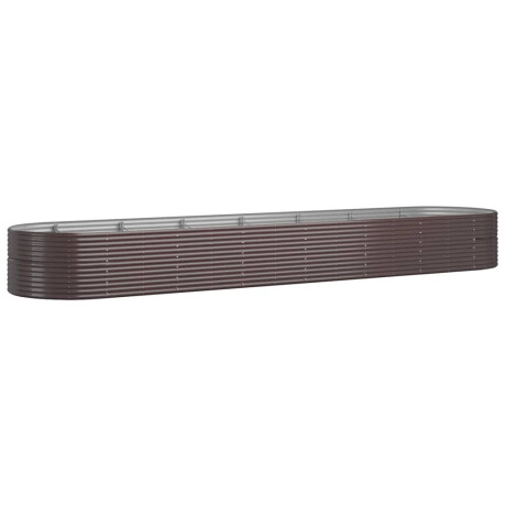 vidaXL Plantenbak 584x140x68 cm gepoedercoat staal bruin afbeelding2 - 1
