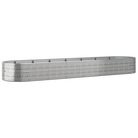 vidaXL Plantenbak 584x140x68 cm gepoedercoat staal zilverkleurig afbeelding2 - 1