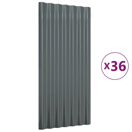 vidaXL Dakpanelen 36 st 80x36 cm gegalvaniseerd staal antracietkleurig afbeelding2 - 1