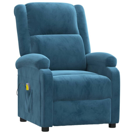 vidaXL Massagestoel fluweel blauw afbeelding2 - 1