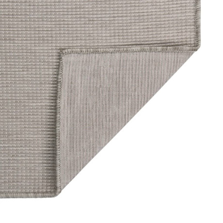 vidaXL Buitenkleed platgeweven 100x200 cm taupe afbeelding2 - 1