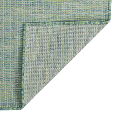 vidaXL Buitenkleed platgeweven 120x170 cm turquoise afbeelding2 - 1