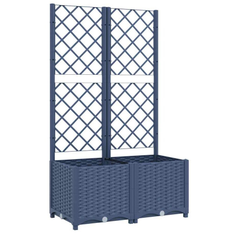 vidaXL Plantenbak met latwerk 80x40x136 cm polypropeen blauwgrijs afbeelding2 - 1