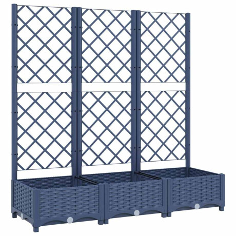 vidaXL Plantenbak met latwerk 120x40x121,5 cm polypropeen blauwgrijs afbeelding2 - 1