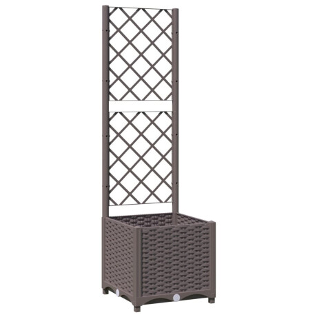 vidaXL Plantenbak met latwerk 40x40x136 cm polypropeen bruin afbeelding2 - 1