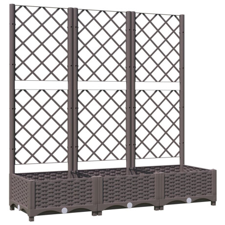 vidaXL Plantenbak met latwerk 120x40x121,5 cm polypropeen bruin afbeelding2 - 1